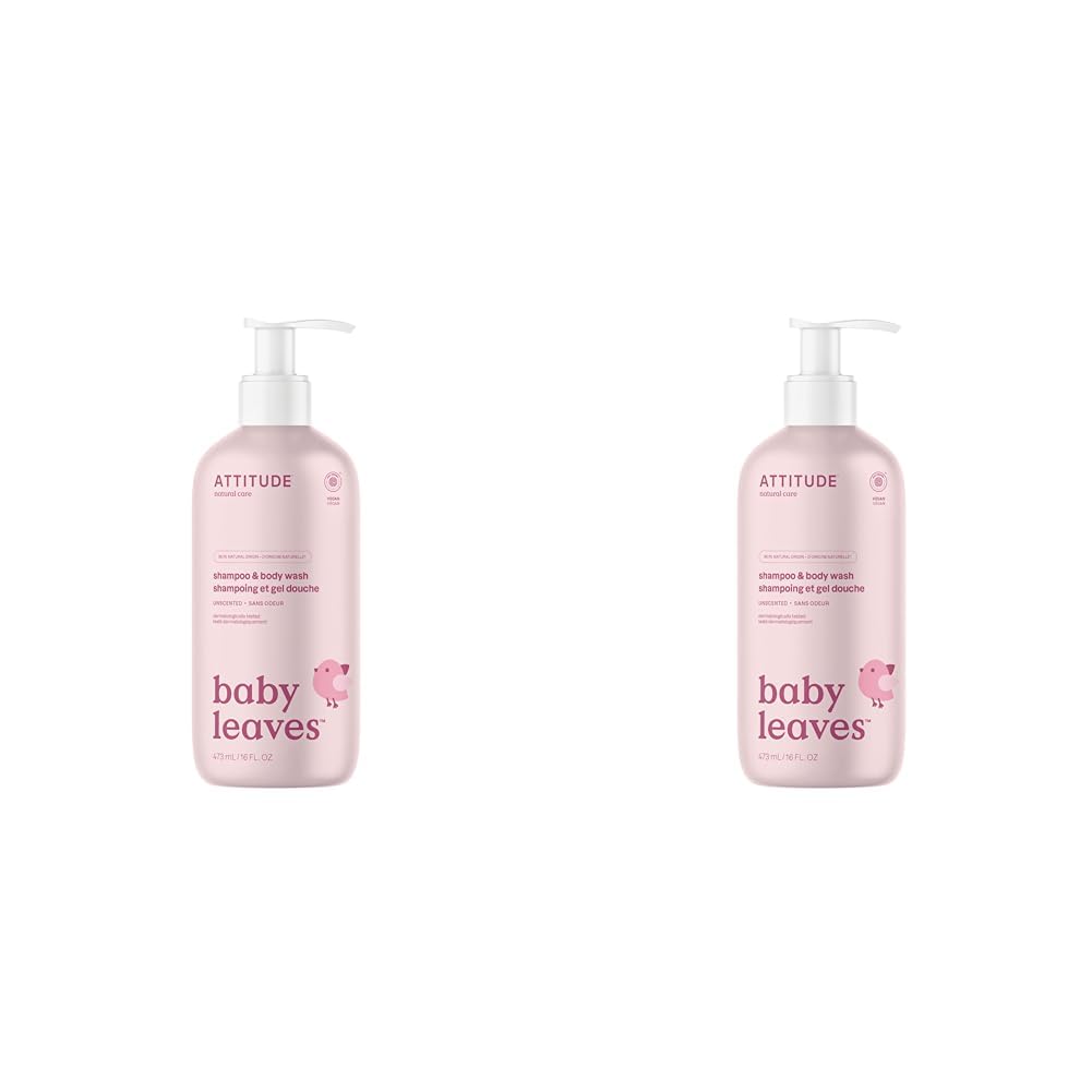 2-in-1 Hair Shampoo and Body Wash for Baby,  EWG Verified Unscented, 473 mL
