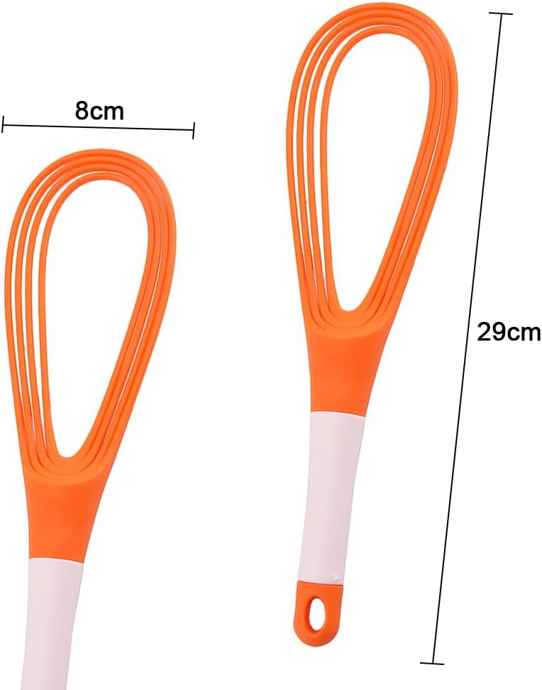 2 Pcs Silicone Flat Whisk Colour Silicone Whisk Manual Whisk Chef Silicone Whisk for Blending Whisking Beating and Stirring