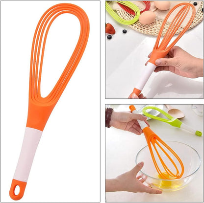 2 Pcs Silicone Flat Whisk Colour Silicone Whisk Manual Whisk Chef Silicone Whisk for Blending Whisking Beating and Stirring