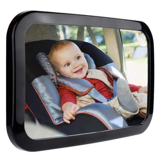 Zacro Baby Car Mirror - Large Fully Adjustable Shatter Proof Baby View Car Mirror Give Clear Views for Rear - Facing Car Seat, Strapped on Back Seat Headrest, Well - Designed for Baby Safety