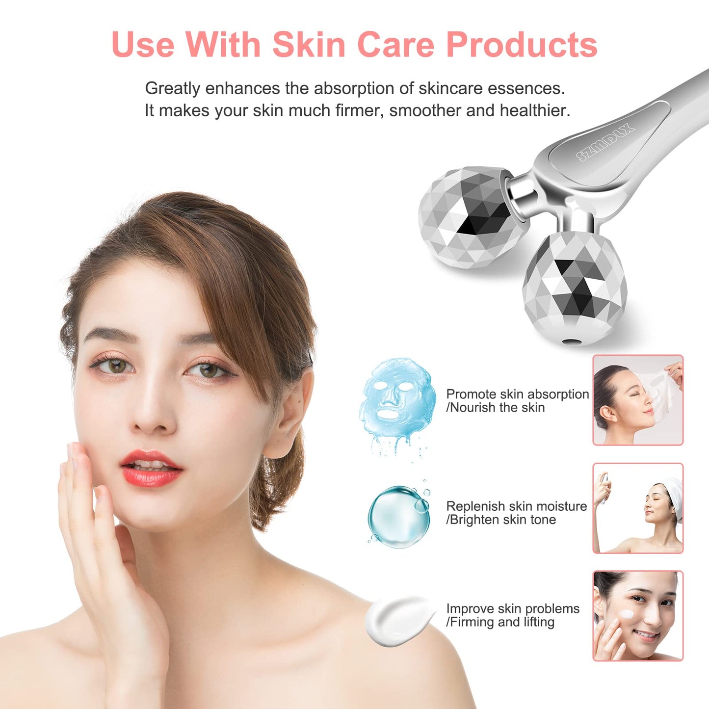 3D Facial Massager Rollers Facial Lifting Massager, Skin Care Face Body Massager