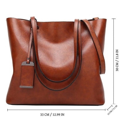 Aileese Womens Soft Leather Handbags Large Capacity Retro Vintage Top-Handle Casual Tote Shoulder Bags