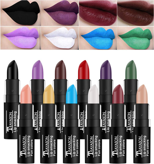 12 Colours Vintage Waterproof Vivid Vampire Matte Lipstick Set