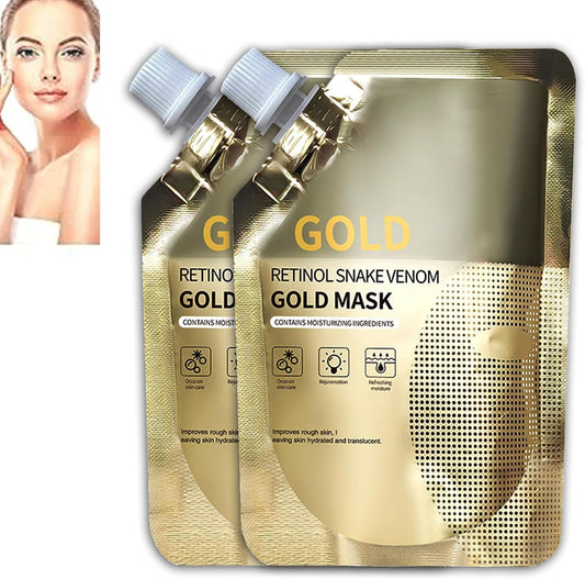 Gold Mask,Gold Mask Huasurv,Anti-Aging Gold Face Mask for All Skin Types (2PC)