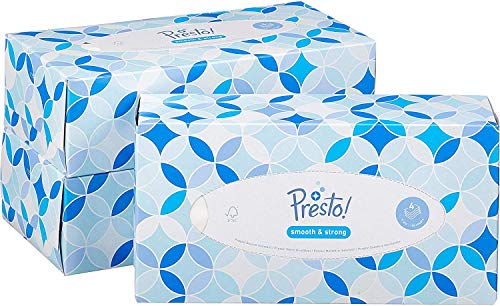 Presto! 4-Ply Facial Tissues, 1200 Count (12 Packs of 100)