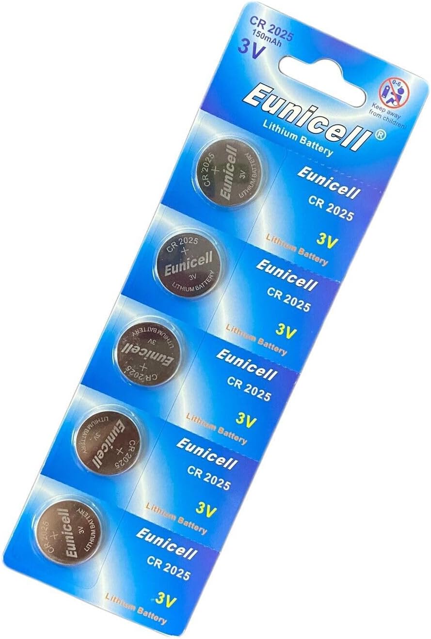 Eunicell - Pack of 20 CR2025 3v lithium Coin Battery/Button Battery - (DL2025/CR2025) Suitable for use in LED lights