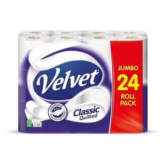 Velvet Classic Quilted Toilet Tissue 24 Rolls