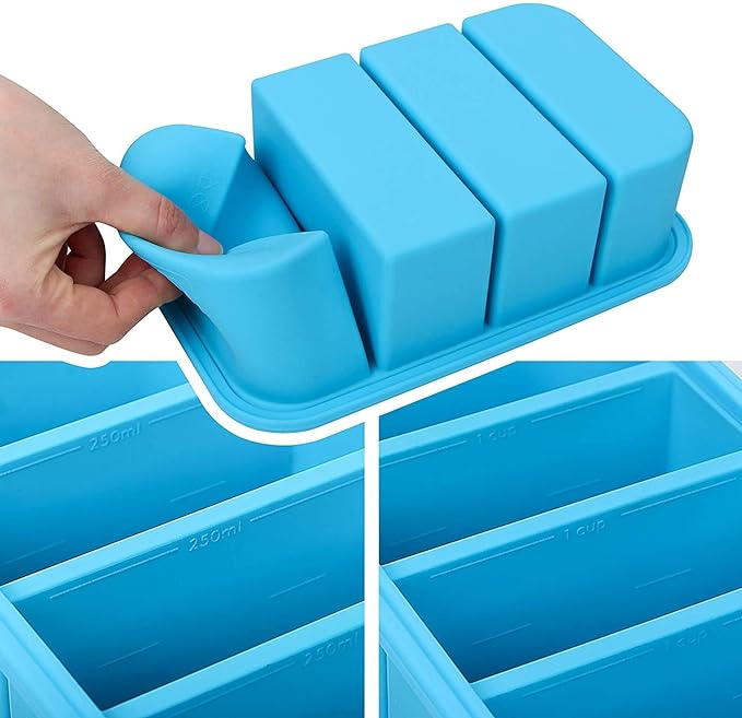 Webake Soup Containers Silicone Food Freezer Trays with Lid