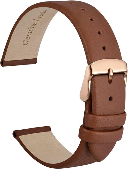 Watch Straps, Genuine Leather Replacement Bands, Stainless Steel Buckle, 8mm 10mm 12mm 13mm 14mm 16mm 18mm 20mm 22mm