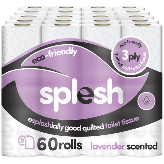Splesh by Cusheen 3-ply Toilet Roll - Lavender Fragrance (60 Pack)