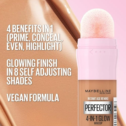 Maybelline New York Instant Anti Age Rewind Perfector, 4-In-1 Glow Primer, Concealer,0.5 Fair Light Cool