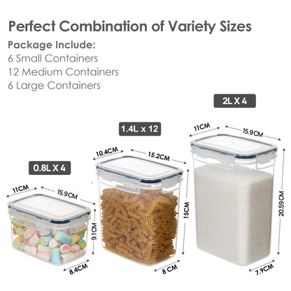 Set of 24 Airtight Food Storage Containers & Kitchen Storage Containers