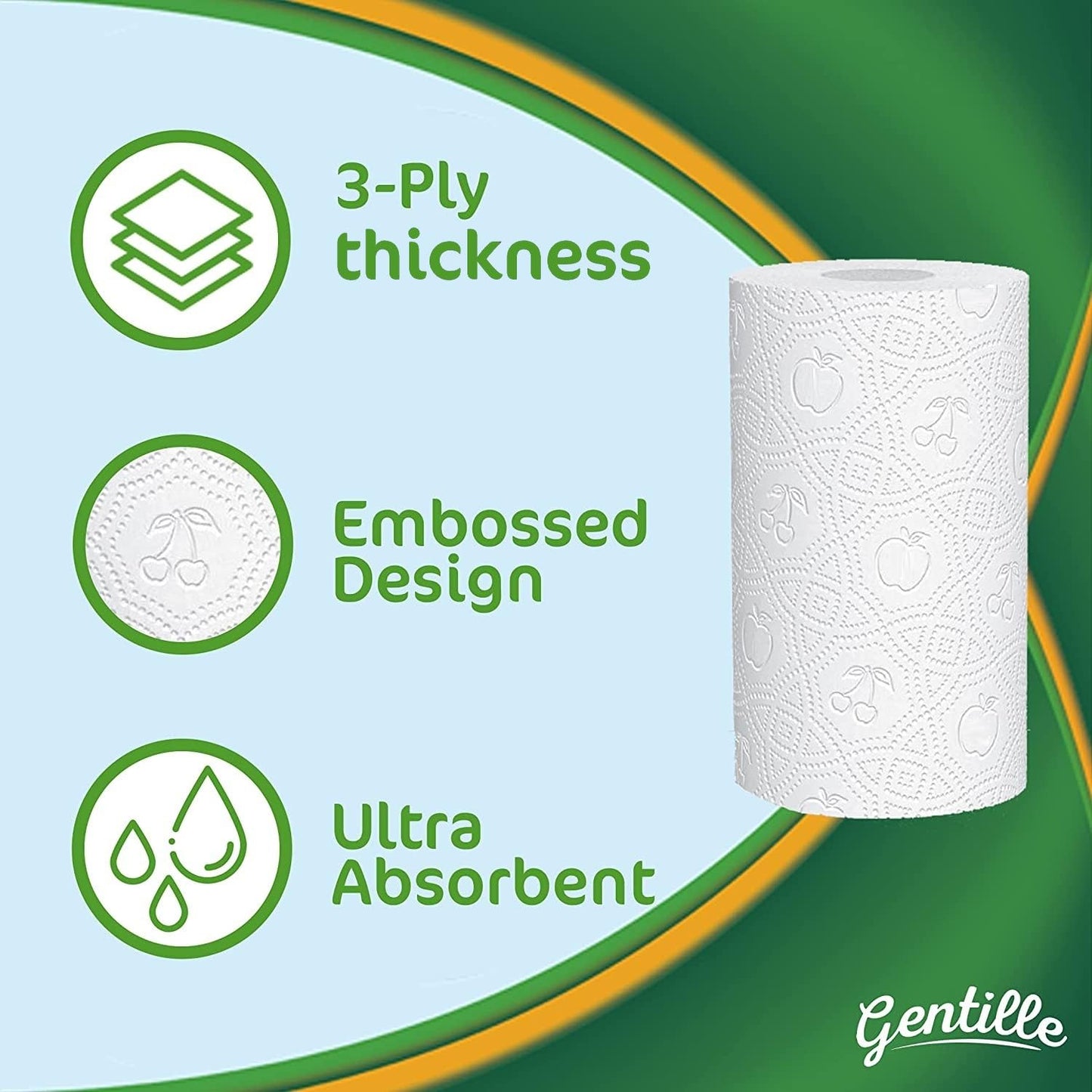 Kitchen Roll | 3 Ply Thickness | Thick, Strong, Absorbent Paper | UK Made (24)
