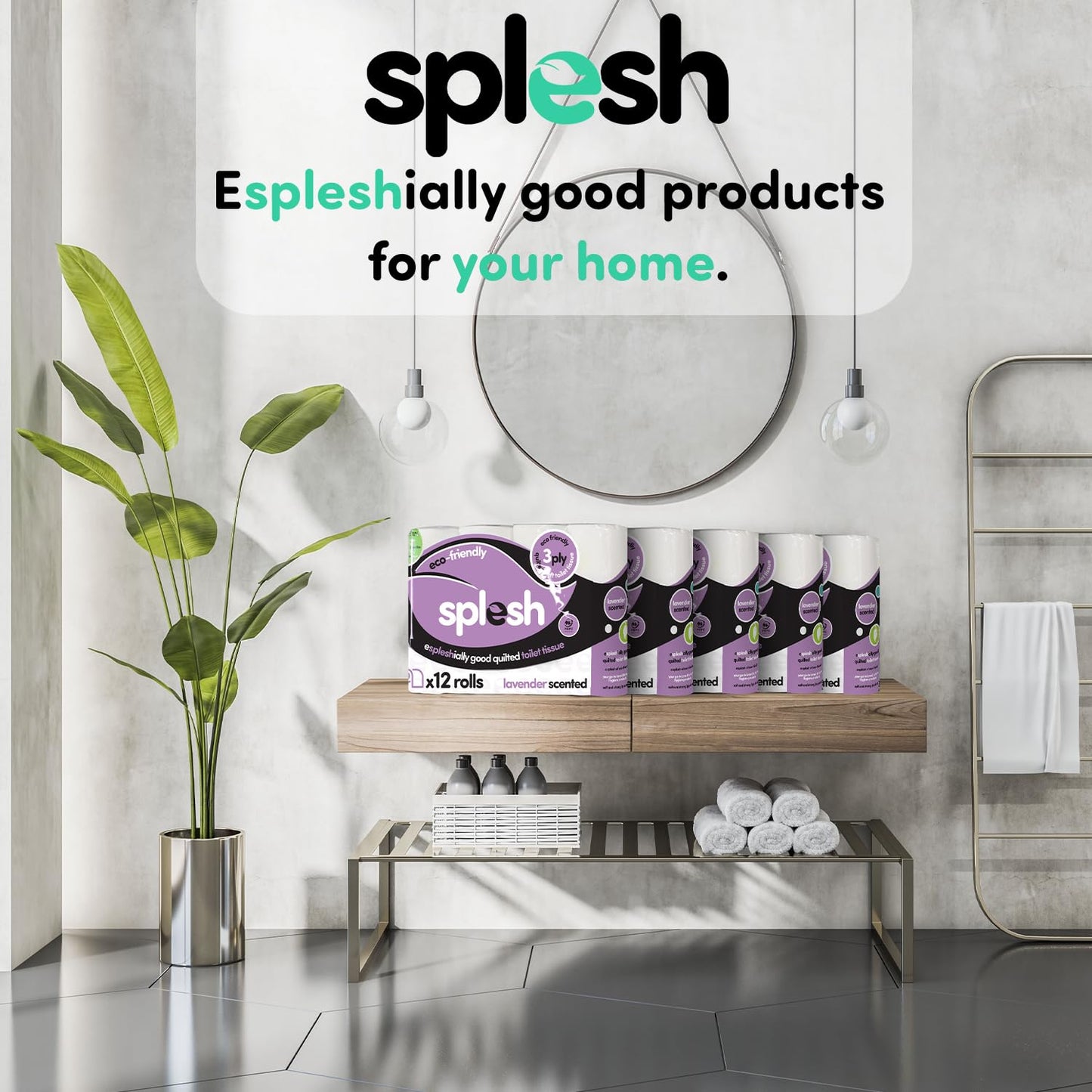 Splesh by Cusheen 3-ply Toilet Roll - Lavender Fragrance (60 Pack)