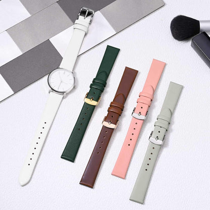 Watch Straps, Genuine Leather Replacement Bands, Stainless Steel Buckle, 8mm 10mm 12mm 13mm 14mm 16mm 18mm 20mm 22mm