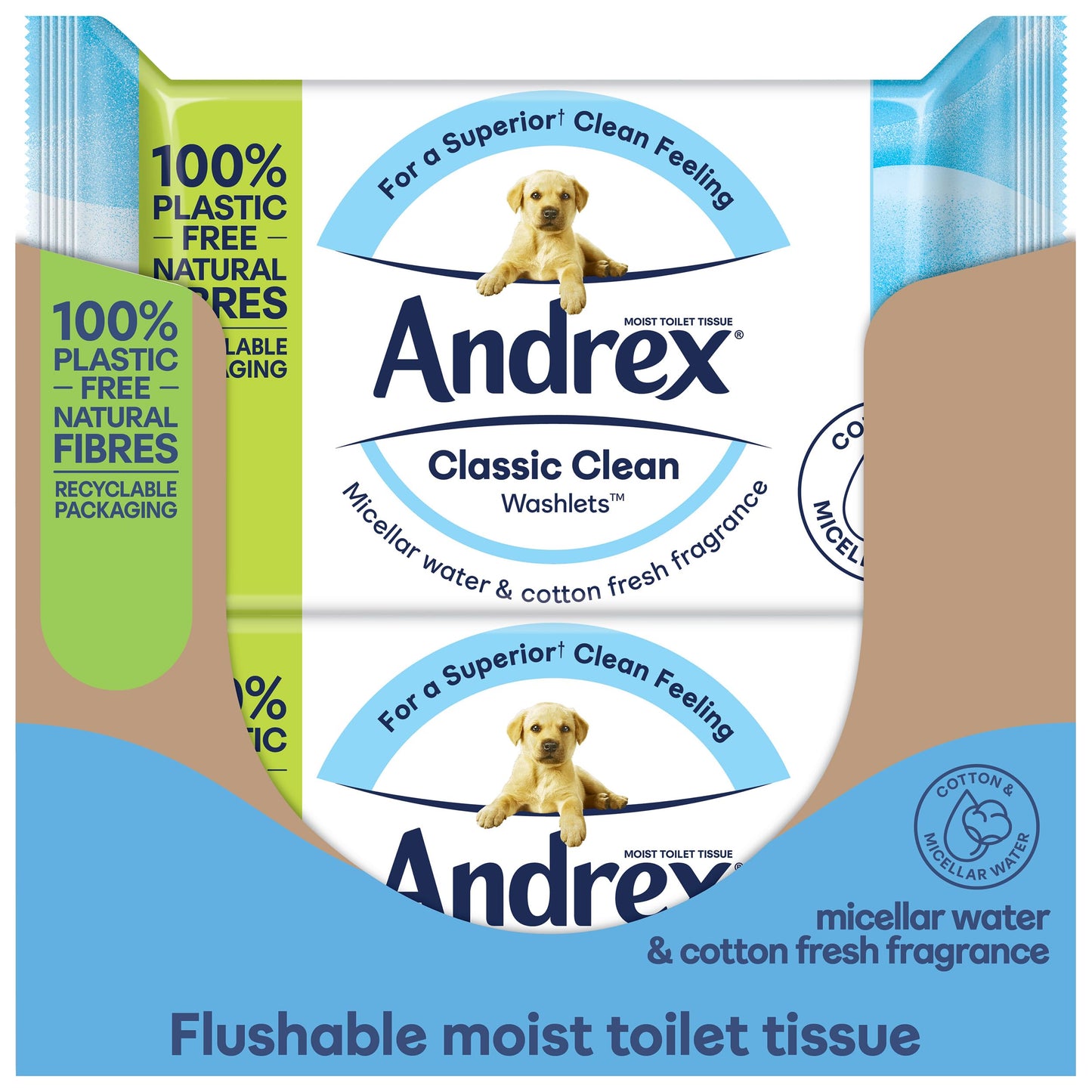 Classic Clean Washlets, 12 Packs, Flushable Toilet Tissue Wet Wipes