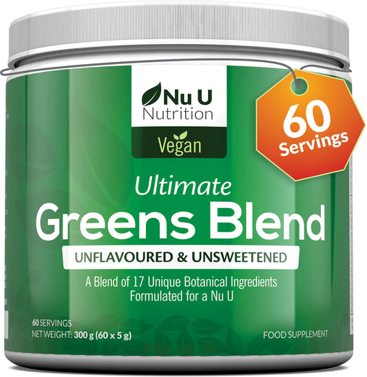 Super Greens Powder 300g, 60 Servings - Vitamin & Mineral Rich Formula